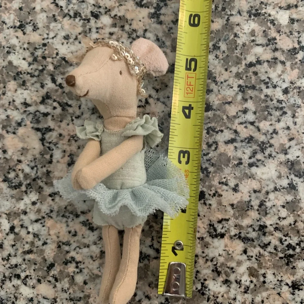 Maileg Ballerina Mouse Magnetic Hands Pale Blue Tutu 5” - Picture 5 of 6